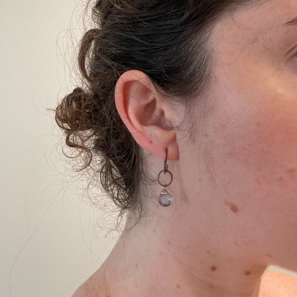 Blue Gemstone Drop Earrings